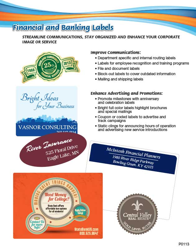financial labels printing