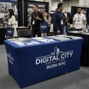 Print NYC 26 Elegant beige linen hardcover book with debossed title and gold foil stamping, showcasing fine textural detail and craftsmanship.