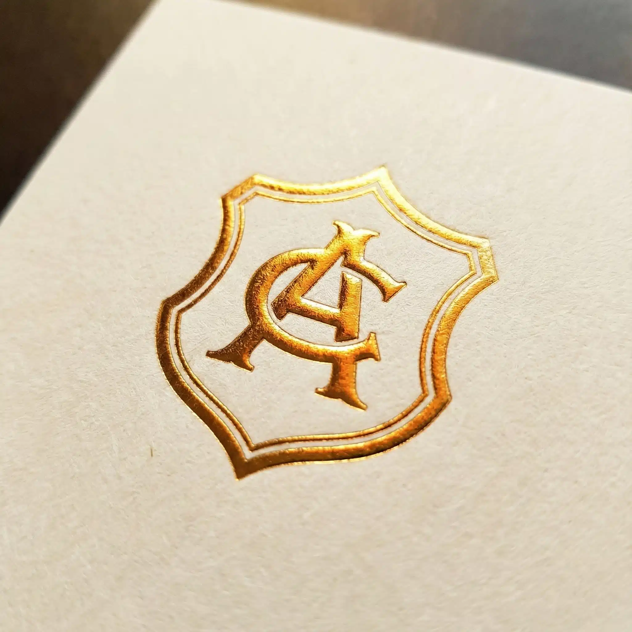 Gold Foil Stamped Letterhead Gold foil stamped logo on premium bond paper