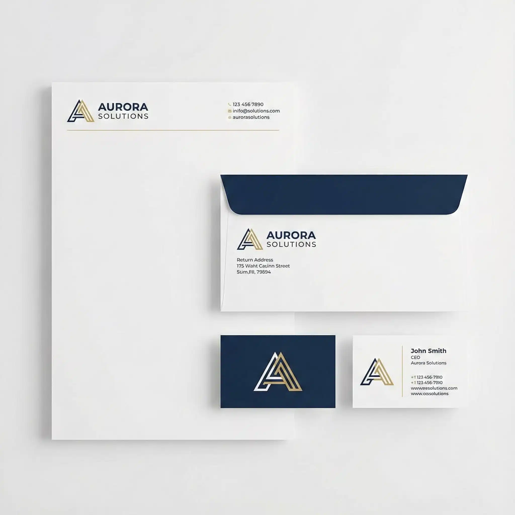 Matching Letterhead and Envelope Set Complete custom stationery set with letterhead and envelope