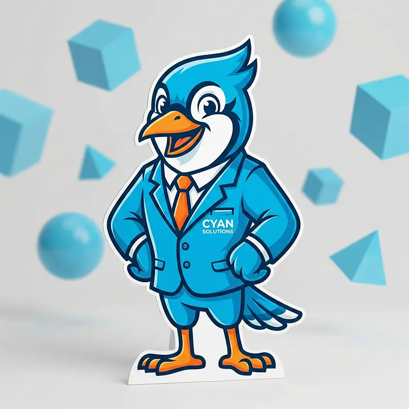 Mascot Event Standee Corporate mascot foam board cutout.