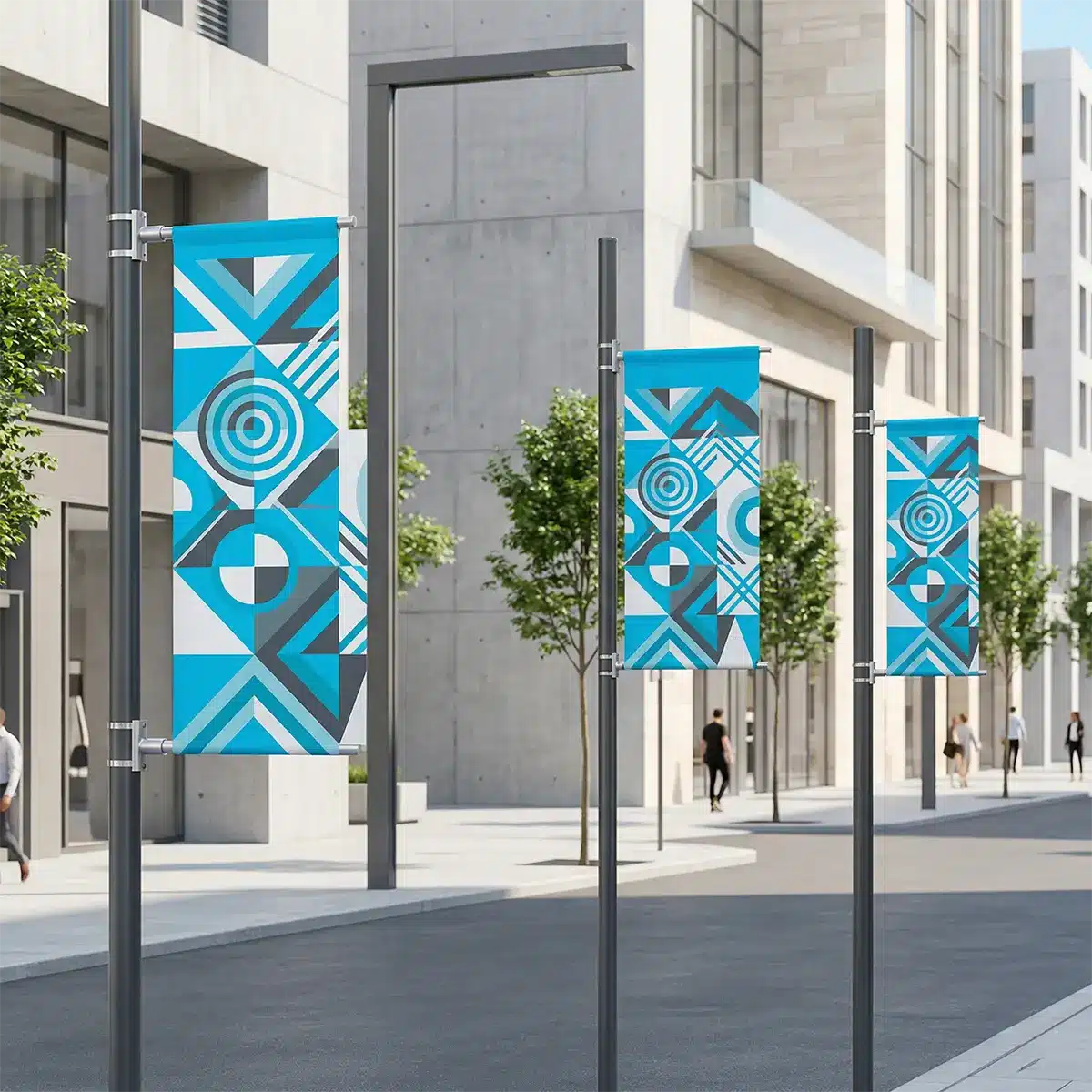 Multi-Banner Sequencing A sequence of three custom avenue banners lined up perfectly