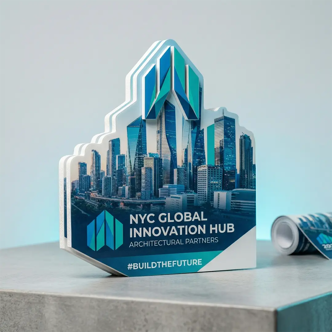 Custom Die-Cut Sintra Logos Custom die-cut brand logo routed from rigid Sintra PVC