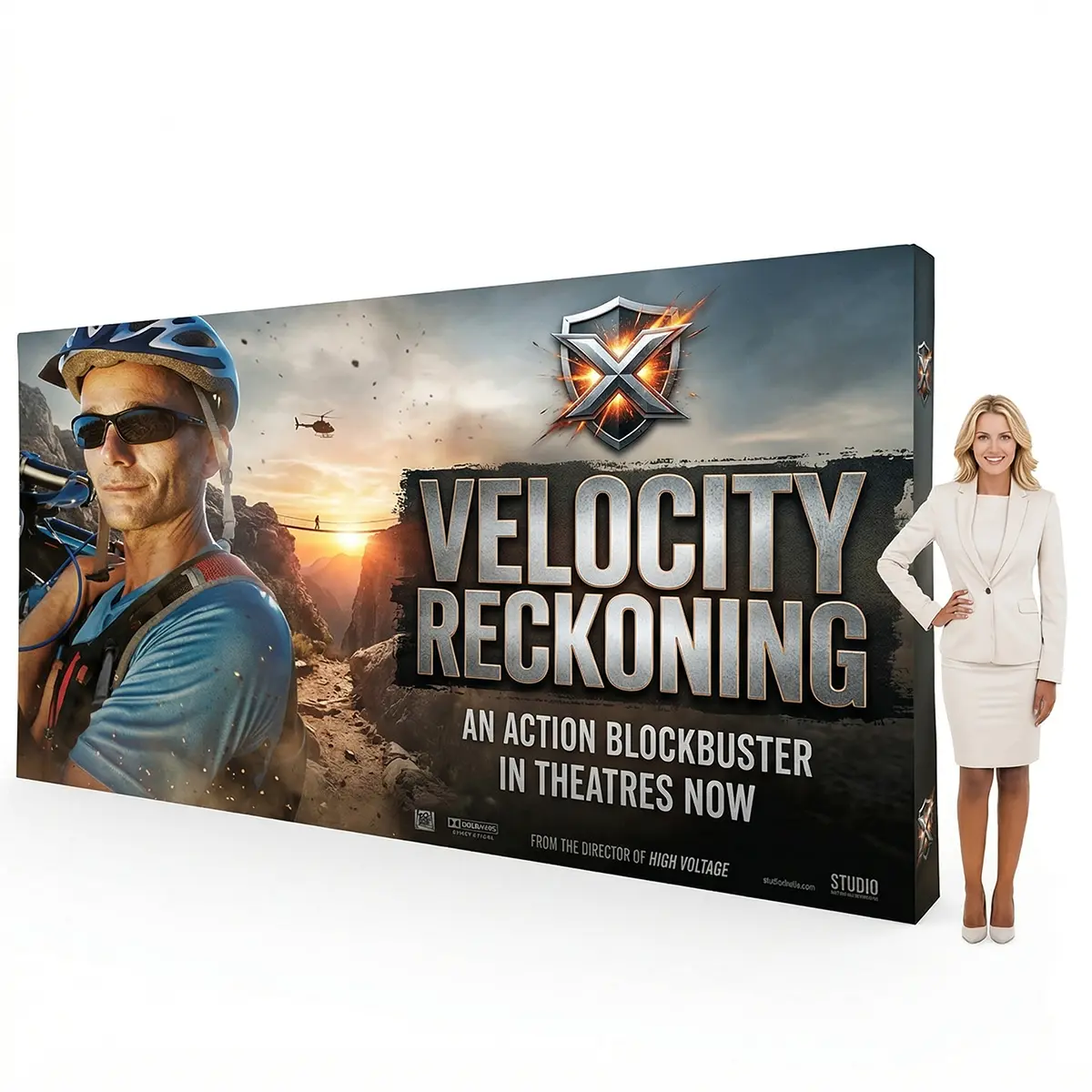 High-Resolution Tension Fabric Printing Macro close up of crisp, vibrant logo printing on a wrinkle-resistant tension fabric backdrop.